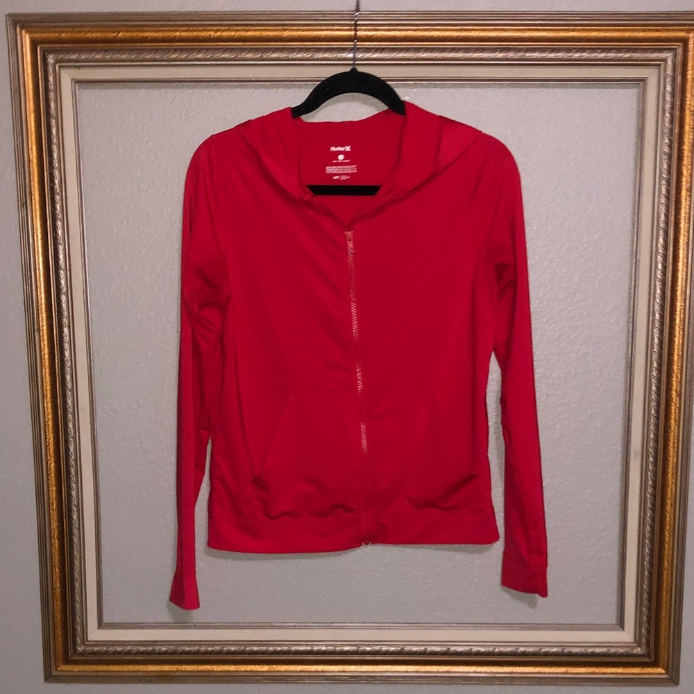 ♥️HURLEY UPF50+ FullZip HOODIE Pockets Beach Athleisure Activewear EUC
